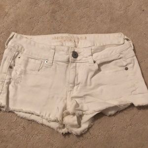 American Eagle white jean shorts